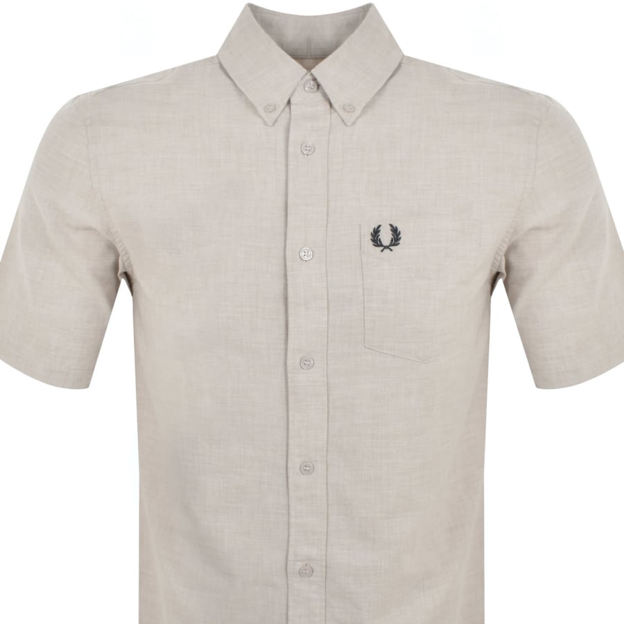Fred Perry Oxford Short Sleeve Shirt Beige